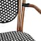 Flash Furniture Lourdes Thonet French Bistro Stacking Chair w/Arms, Blk and Wht PE Rattan and Natural Alum Frm, 2PK 2-SDA-AD642002A-BKWH-NAT-GG - alternate 7